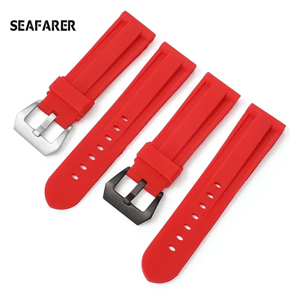 Silicone Watch Band 22Mm - 22mm 24mm 26mm Black Blue Red