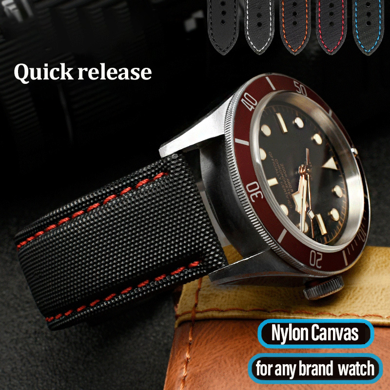 Nylon Leather Watch Strap 20mm - Canvas Strap Watch recension och pris