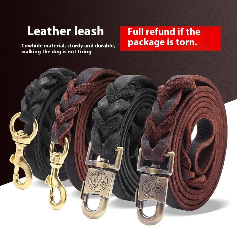 Genuine Leather Dog Leash - To - Leather Strap Quick Release recension och pris