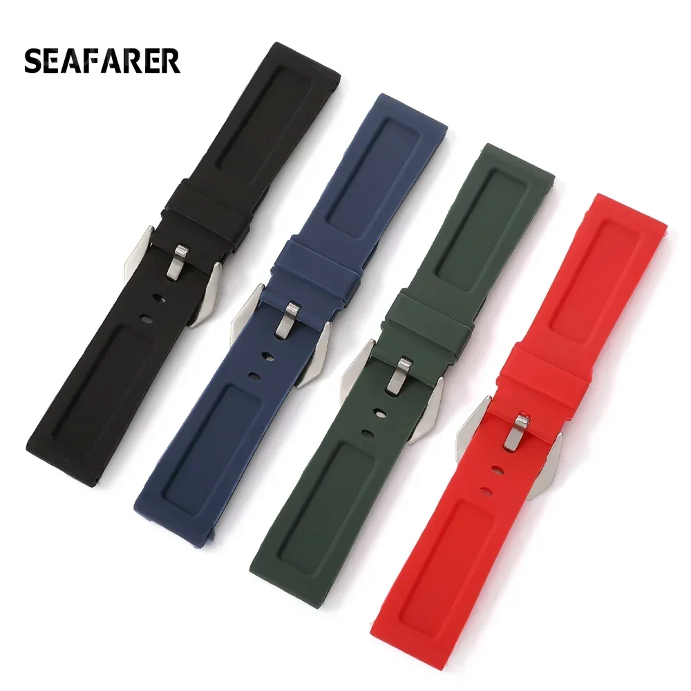 22mm 24mm 26mm Black Blue Red  - Silicone Watch Band 22Mm recension och pris